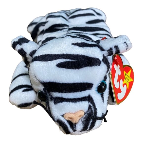 Ty Beanie Babies Blizzard Tiger Plush Stuffed Animal Hang 4th Gen Tush 3rd Gen T - Picture 1 of 9